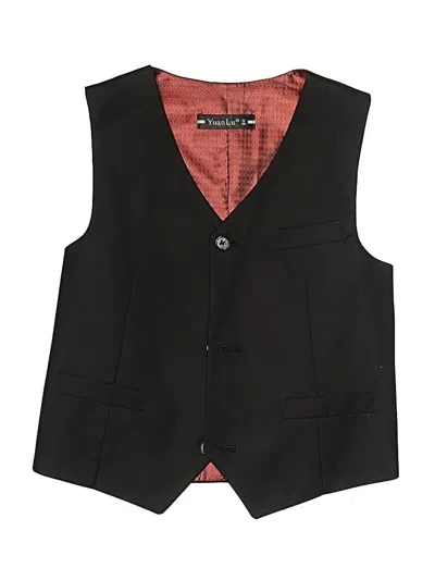 Pre-owned Yuanlu Kids' Tuxedo Vest In Black