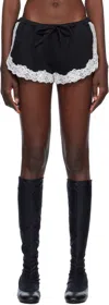 Yuhan Wang Lace Lined Shorts In Black /white