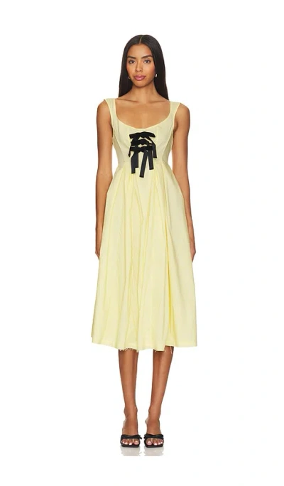 Yuhan Wang Bow Tied Dress In Lemon