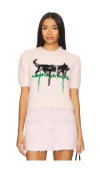 Yuhan Wang Cat Intarsia Top In Blush