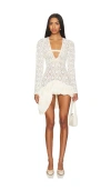 Yuhan Wang Draped Lace Dress In Ivory