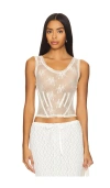 YUHAN WANG FISHBONE LACE TOP