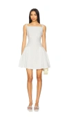 Yuhan Wang Floral Embroidered Hoop Cotton Dress In White