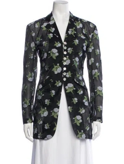 Pre-owned Yuhan Wang Floral Print Coat In Multicolor