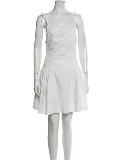 Pre-owned Yuhan Wang Floral Print Mini Dress In White