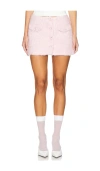 Yuhan Wang Fluffy Buttoned Mini Skirt In Pink