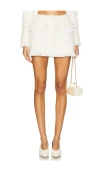 Yuhan Wang Frayed Tweed Mini Skirt In White