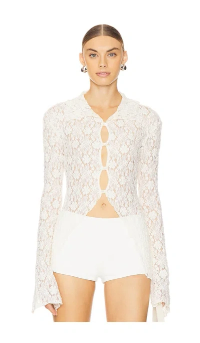 Yuhan Wang Lace Buttoned Blouse In Ivory