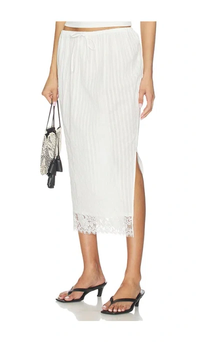 Yuhan Wang Lace Hem Drawstring Skirt In White