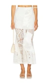 Yuhan Wang Lace Patched Mermaid Skirt In 白色