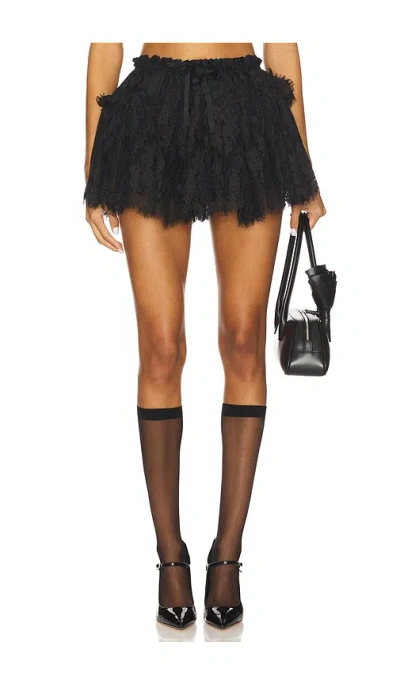 Yuhan Wang Lace Tiered Skirt In Black