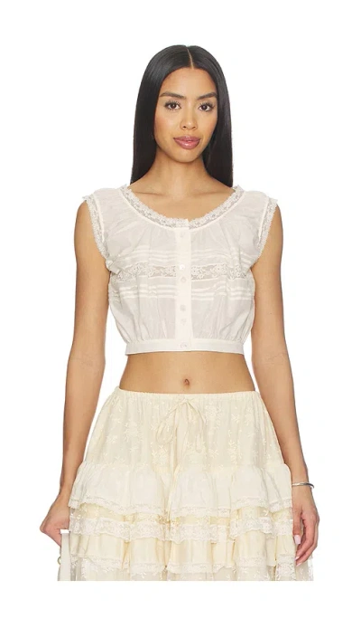Yuhan Wang Lace Trim Button Blouse In White