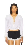 Yuhan Wang Lace Trimmed Blouse In White