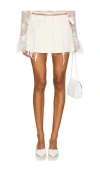 Yuhan Wang Pleated Denim Skirt In 象牙白