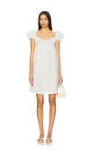 Yuhan Wang Puff Sleeve Embroidered Dress In White