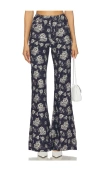 Yuhan Wang Rose Jacquard Trousers In Navy