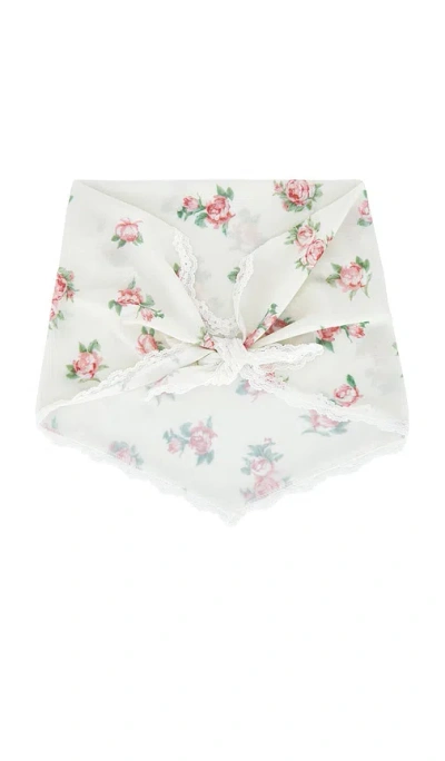 Yuhan Wang Rose Print Scarf In White