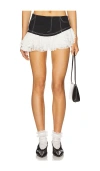 Yuhan Wang Ruffled Lace Mini Skirt In Black,white