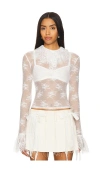 YUHAN WANG RUFFLED LACE TOP