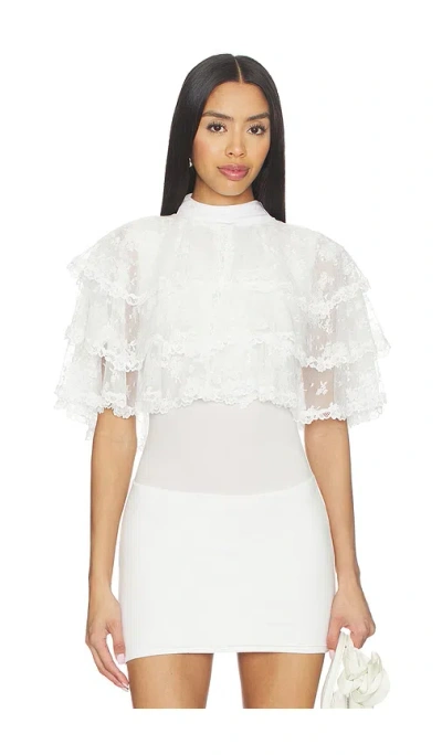 Yuhan Wang Shell Button Lace Bolero In White
