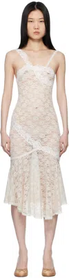 Yuhan Wang Ssense Exclusive Off-white Lace Midi Dress In White