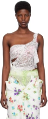 Yuhan Wang White Draped Top In White