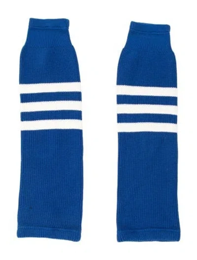 Pre-owned Yuhan Wang Yarn Patterned Arm Warmers In Blue/white