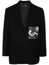 Yuiki Shimoji Printed Single-breasted Blazer In Black