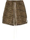Yuiki Shimoji Tiger-stripes Shorts In Black