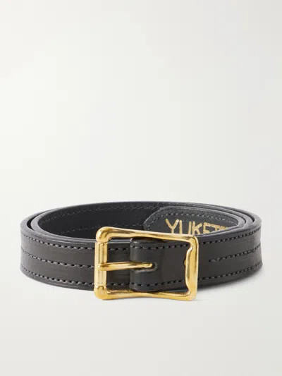 Yuketen 2.5cm Leather Belt In White