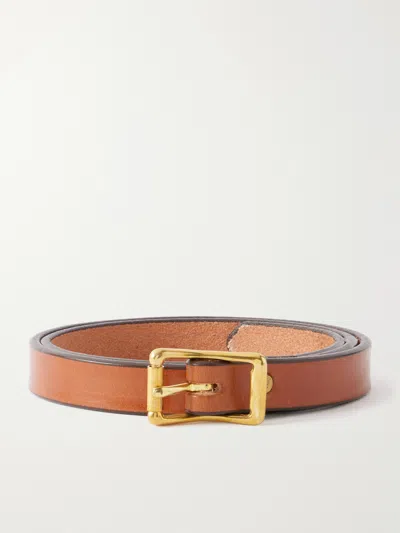 Yuketen 2cm Leather Belt In Yellow