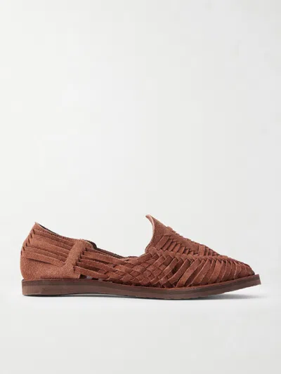Yuketen Alejandro Woven Suede Huarache Sandals In Brown