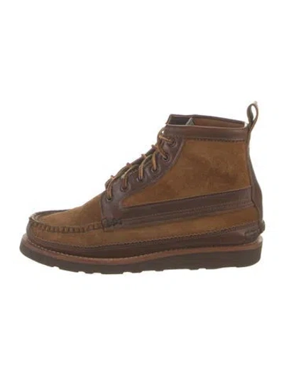 Pre-owned Yuketen Leather Lace-up Boots In Brown