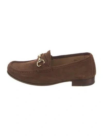 Pre-owned Yuketen Suede Loafers In Brown