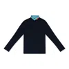 Yuki Hashimoto Navy Monitor Turtleneck Sweater In Blue