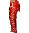 Yukio Georgette Bubbles Long Dress In Red Bubbles In Red