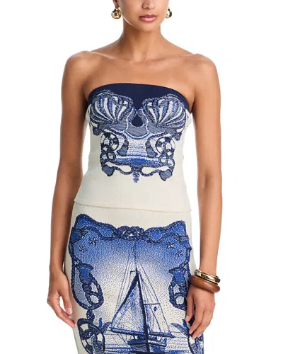 Yukio Jacquard Knit Strapless Top In Multi