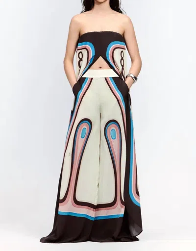 Yukio Silk Wide Leg Pants In Chains In Multi