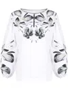 Yuliya Magdych Floral-embroidery Long-sleeve Blouse In White
