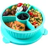 Yumbox Bento-style Salad Bowl With 3-part Divider And Dip Cup