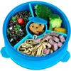 Yumbox Bento-style Salad Bowl With 3-part Divider And Dip Cup In Blue