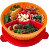 Yumbox Bento-style Salad Bowl With 3-part Divider And Dip Cup In Orange