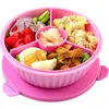 Yumbox Bento-style Salad Bowl With 3-part Divider And Dip Cup In Pink
