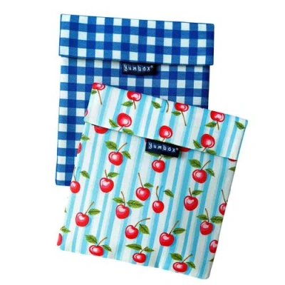 Yumbox Reusable Sandwich Bags Insulated, Washable, Eco-friendly Fabric Pouches For Snacks, Wraps & L In Blue