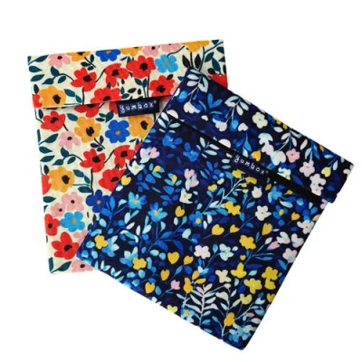Yumbox Reusable Sandwich Bags Insulated, Washable, Eco-friendly Fabric Pouches For Snacks, Wraps & L In Blue