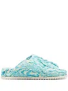 Yume Yume Abstract-print Slip-on Slides In Blue