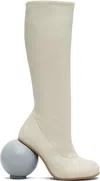 Yume Yume Beige Ball Tall Boots In Neutral