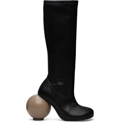 Yume Yume Black & Beige Ball Tall Boots In Multi