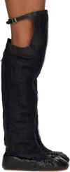 Yume Yume Black Sheer Ballerina Tall Boots In Sheer Black