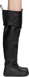 Yume Yume Black Thigh High Fisherman Boots In Black